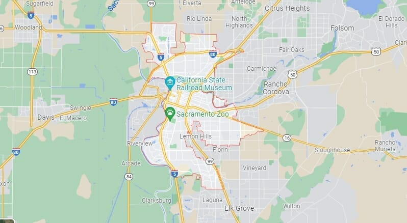 SEO Services Map of Sacramento