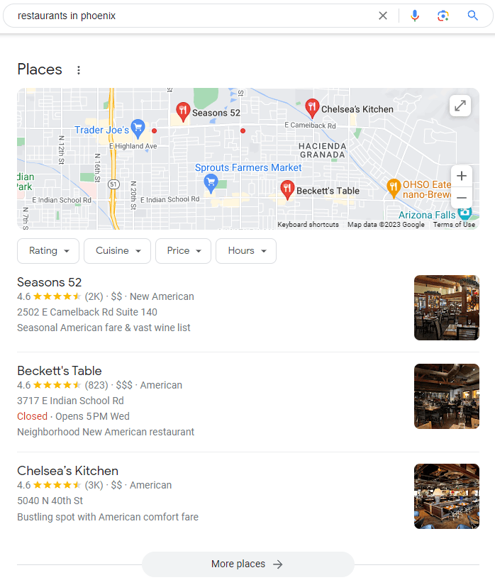 Google My Business Map Pack Example